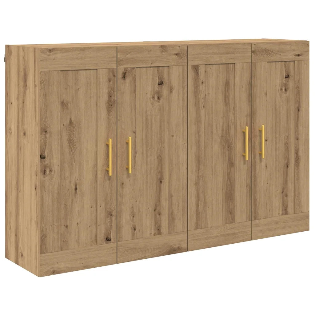Armadietto a Muro | Mobile a muro 2 pz Rovere artigianale 69,5 x 34 x 90 cm