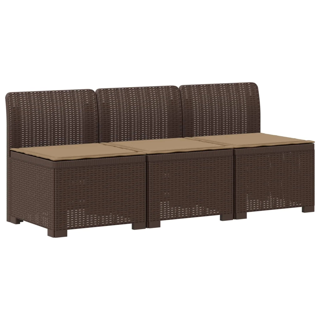 Divano da giardino 3 posti con cuscini in look rattan PP 8011966