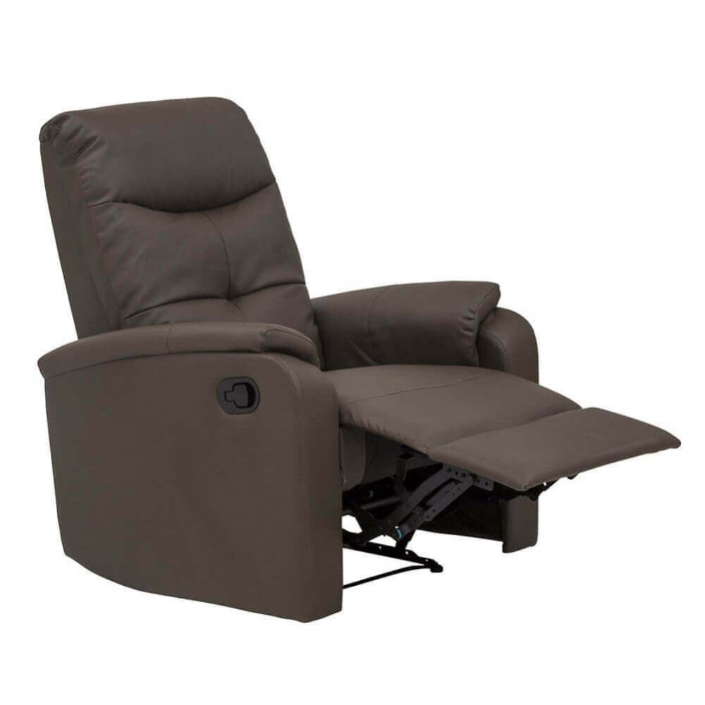 Poltrona Relax 76,5x89/159x100/83,5 h cm in Similpelle Marrone