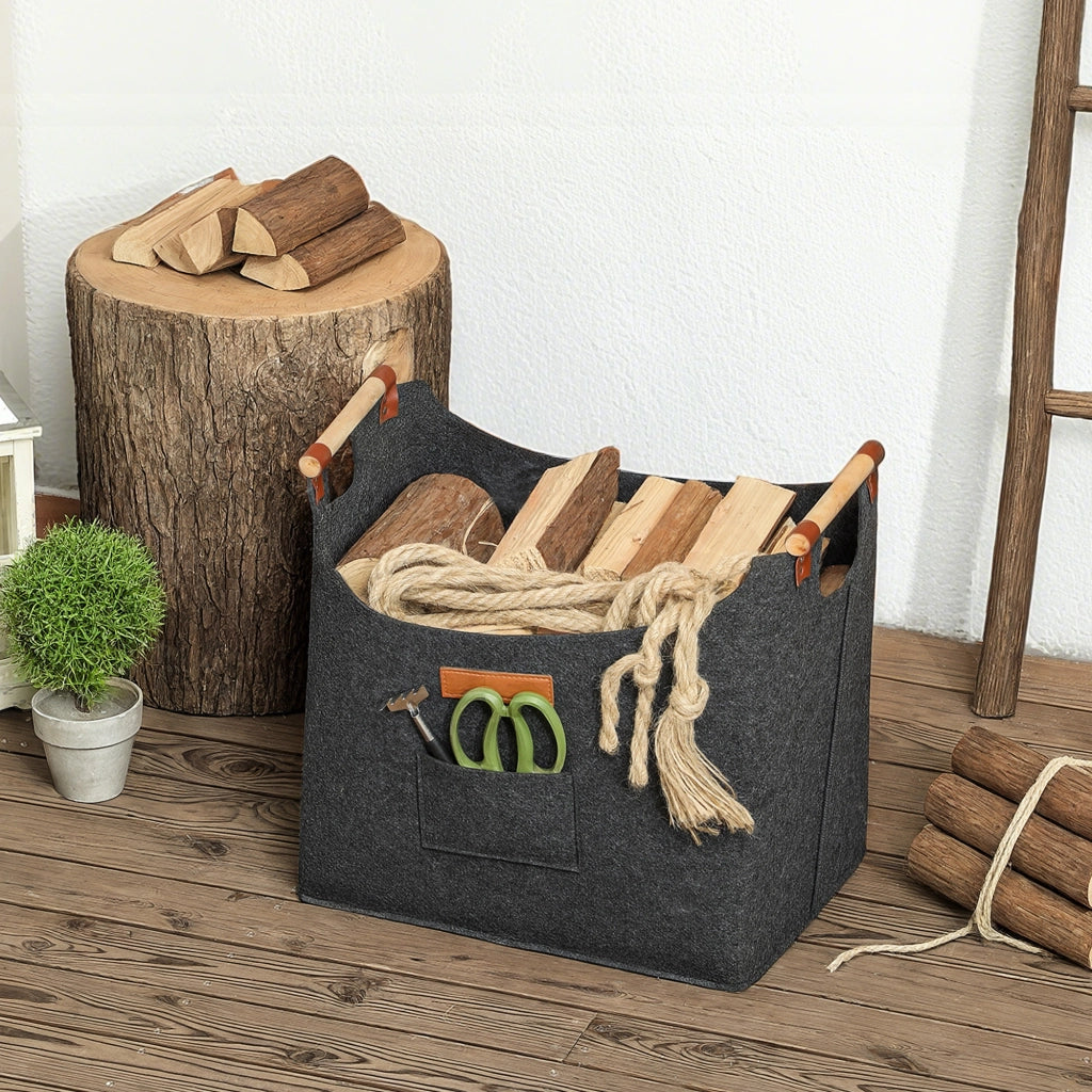Borsa in Feltro Portalegna ¨C zephmum ¨C Grigio 45x32x40 cm