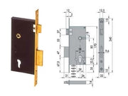 SERRATURA DA INFILARE A CILINDRO 2 MAND. BORDO QUADRO 5C110  mm.50 (5C110500)    CISA