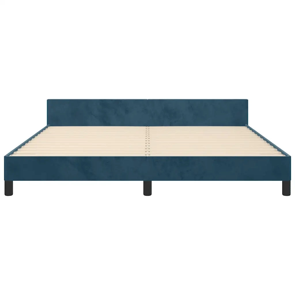 Giroletto con Testiera Blu Scuro 180x200 cm in Velluto 3125651