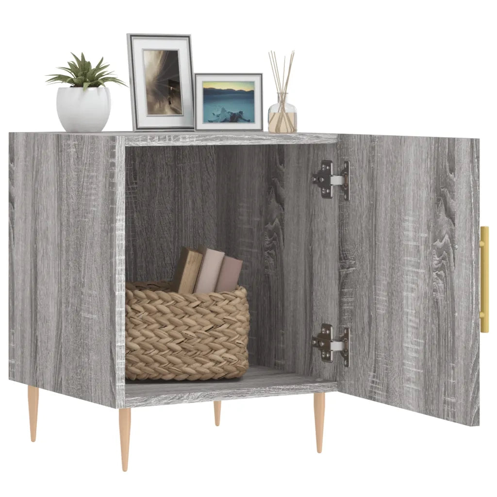 Comodino Grigio Sonoma 40x40x50 cm in Legno Multistratocod mxl 81564