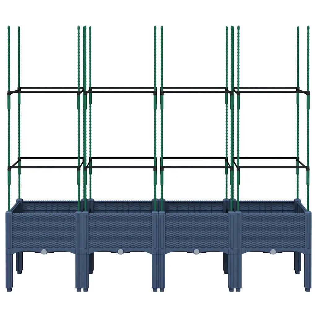 Fioriera da Giardino con Traliccio Grigia 160x40x142,5 cm in PPcod mxl 115912
