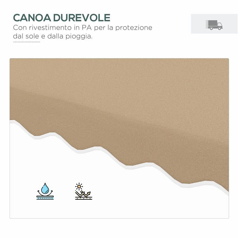 OMBRELLONE A SBALZO CON DOPPIO TETTO, APERTURA A MANOVELLA E BASE A CROCE, 2.5X2.5M, CACHI