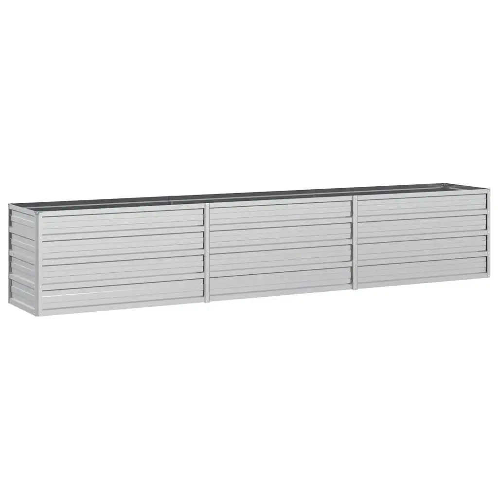 Letto Rialzato Giardino 240x40x45 cm in Acciaio Zincato Argento 316889