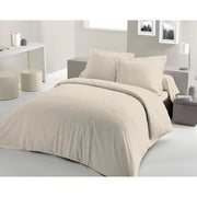 COMPLETO PIUMINO LOVELY HOME - 220x240 cm - 100% COTONE - BEIGE CREMA