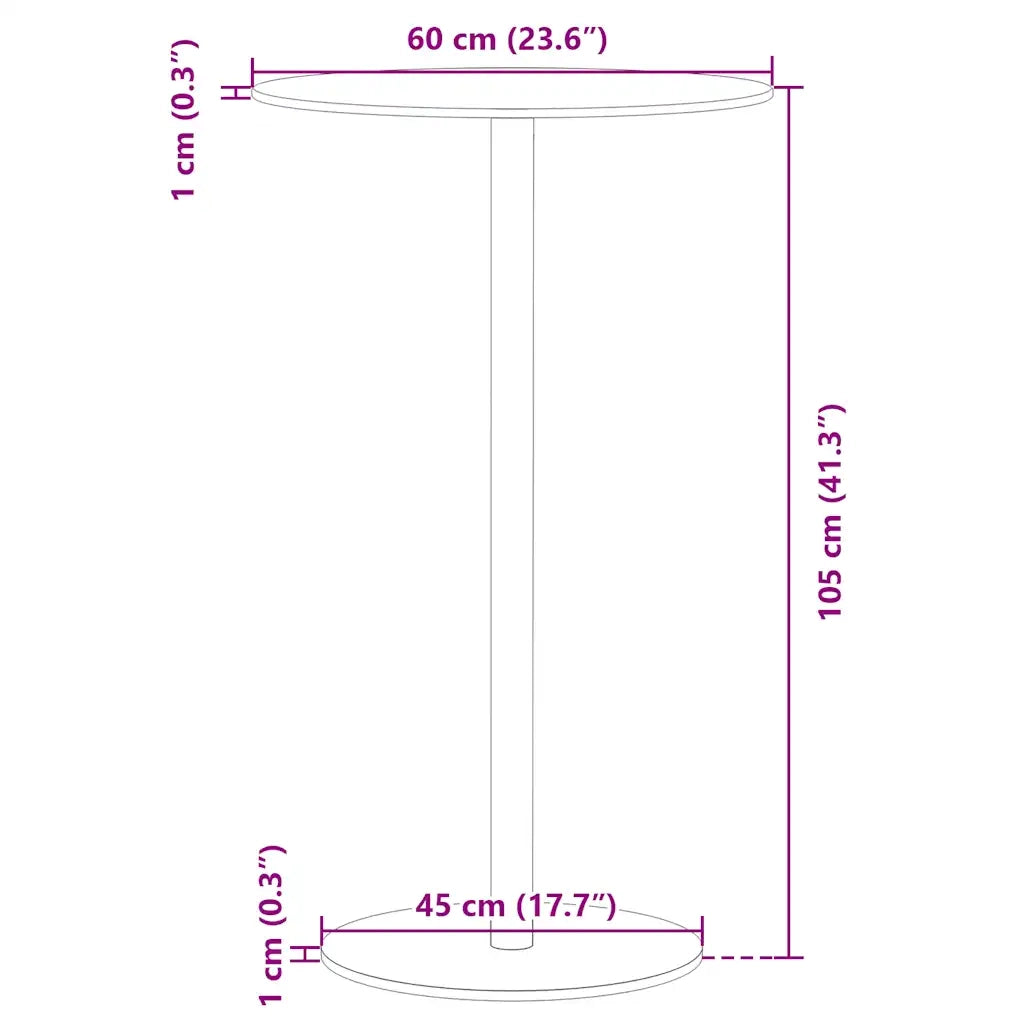 vidaXL Tavolo da Giardino Rotondo Nero Ø60x105 cm in Acciaio