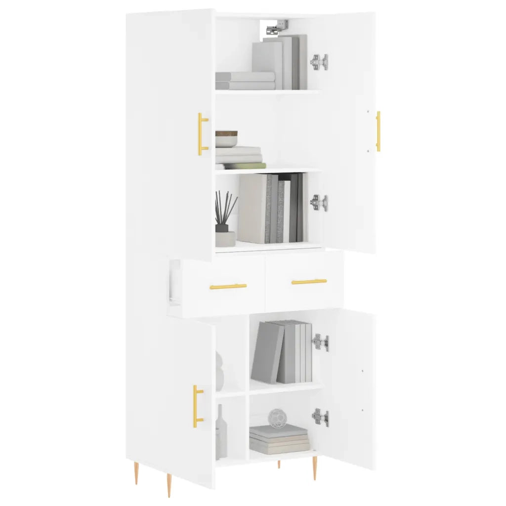 Credenza | Madia | Buffet da pranzo | Armadio da pranzo Bianca 69,5x34x180 cm in Legno Multistrato