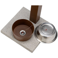 Fontana a Colonna Rubinetto Temporizzato con Base e Vaschetta Abbeveratoio Belfer 42/REX-P Tortora