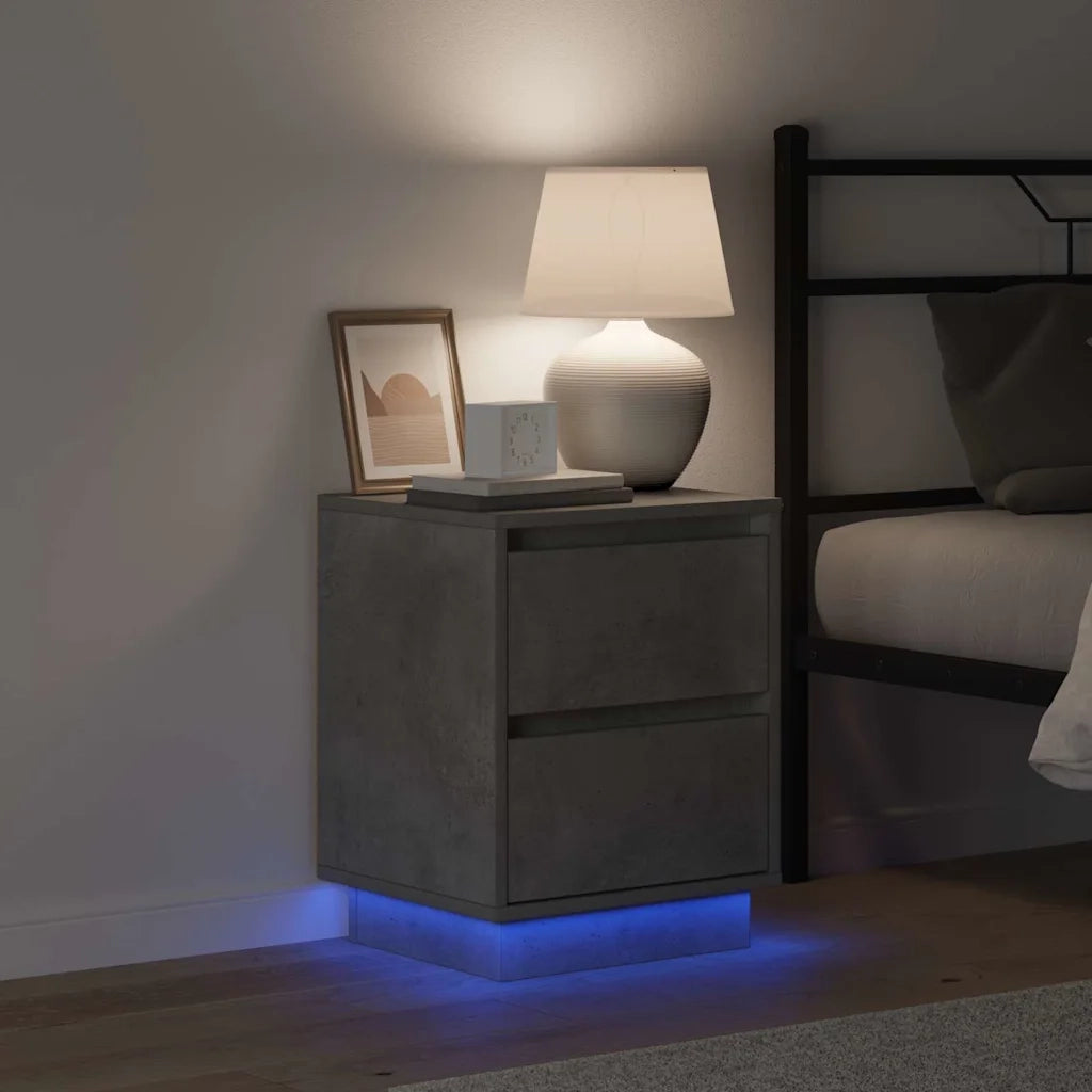 Armadio da Notte con cassetto Grigio cemento 39 x 34,5 x 50 cm 869616