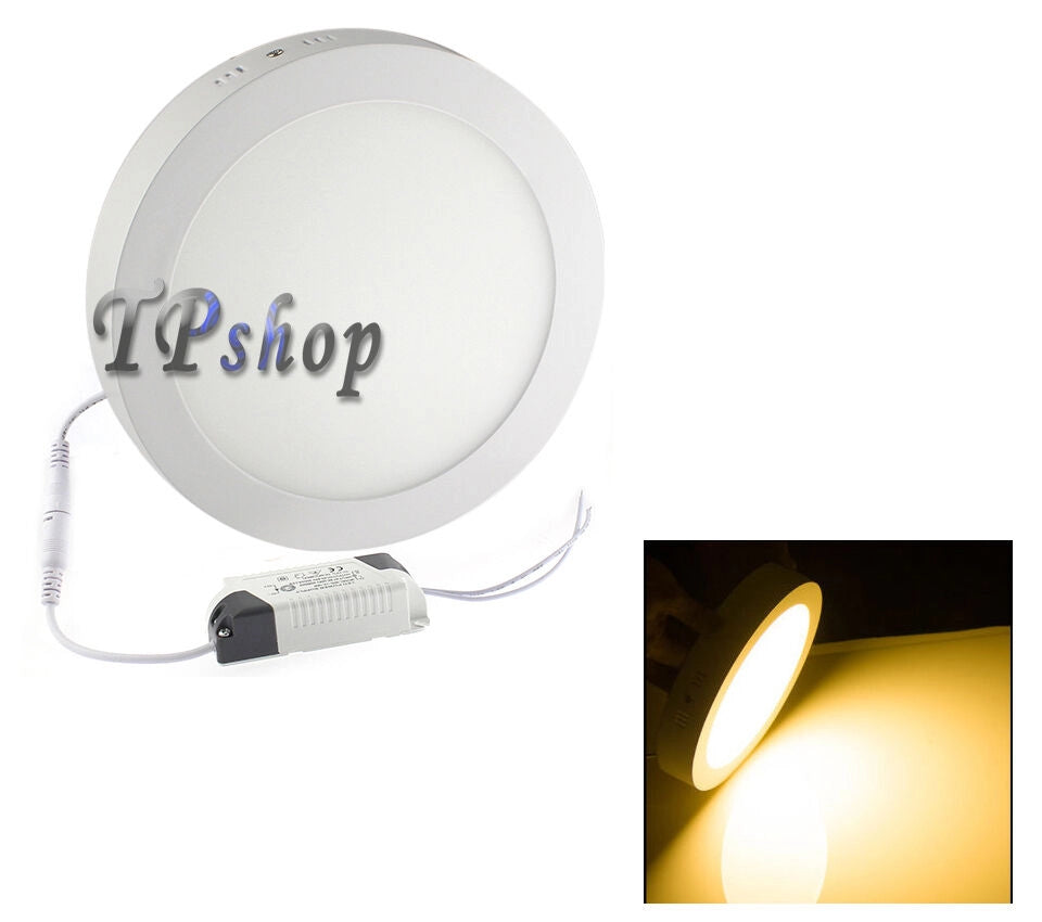 PLAFONIERA LED FARETTO FARO PANNELLO ESTERNO 12 18 20 25 W TONDO CALDA FREDDA Non applicabile,12 Watt Luce Gialla