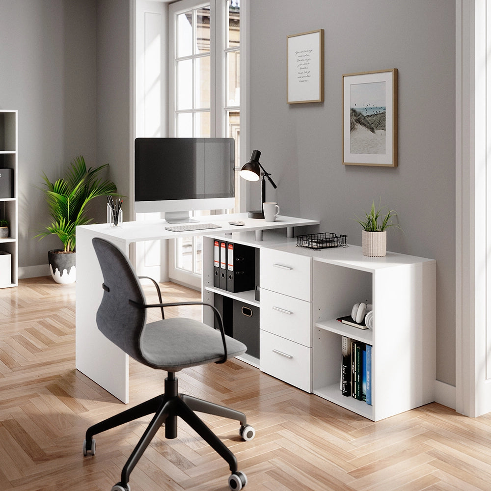 Vicco Scrivania angolare Bianco 215 x 60 cm