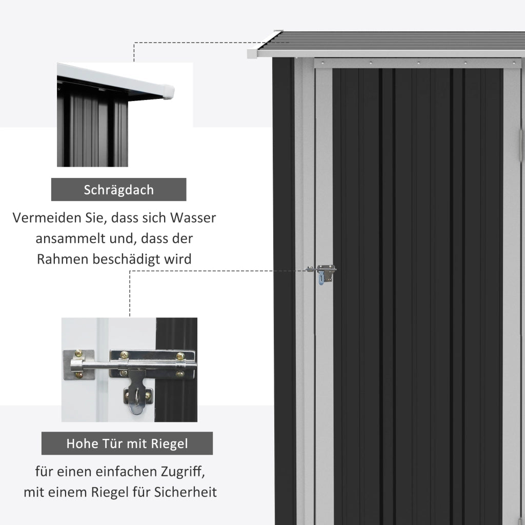 CASA DA GIARDINO in acciaio 142 x 84 x 189 cm Grigio scuro