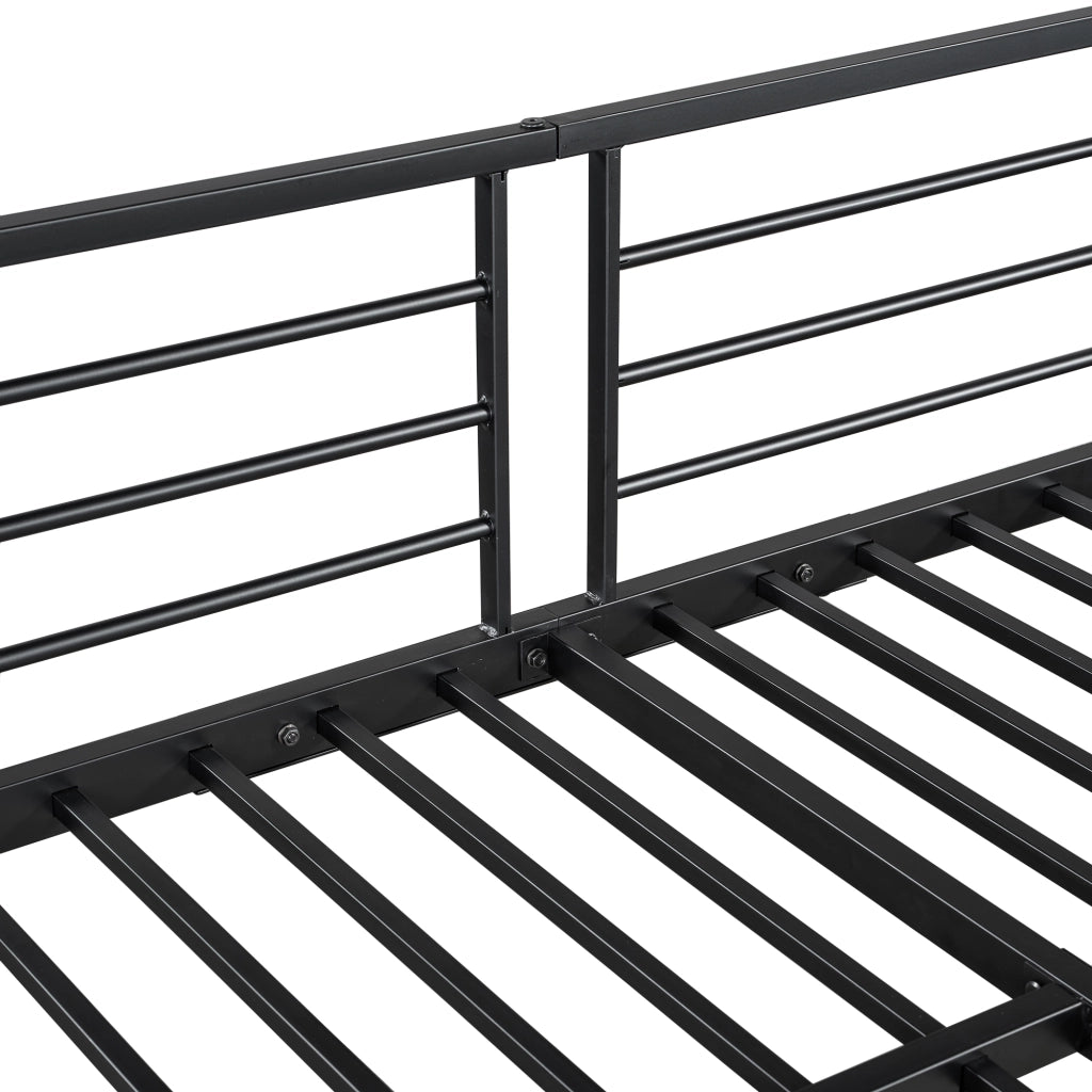 LETTO A CASTELLO 90x200 cm in metallo nero con armadio integrato