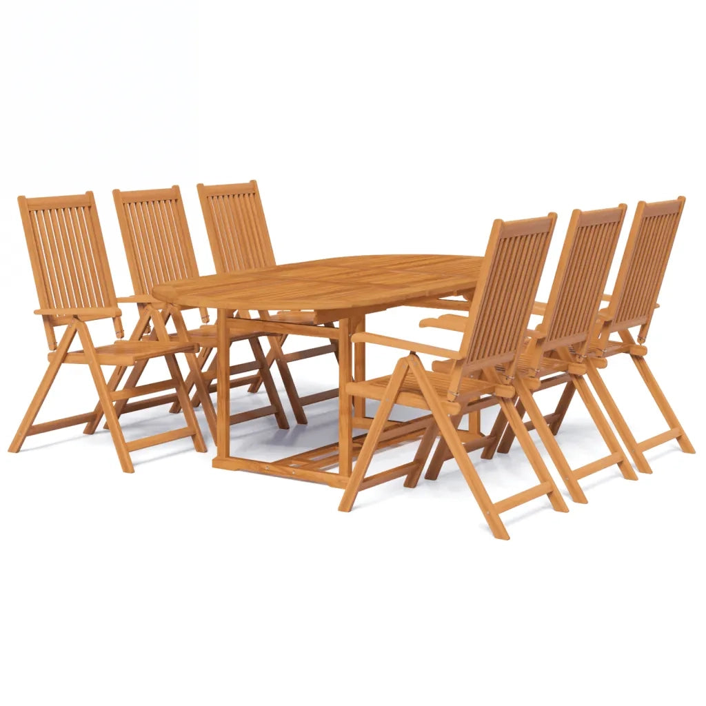 Set da Pranzo da Giardino 7 pz in Legno Massello di Acacia 150-200 cm 41814