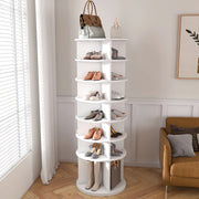 SCARPIERA girevole a 7 livelli 65x65x21.5 cm PVC bianco