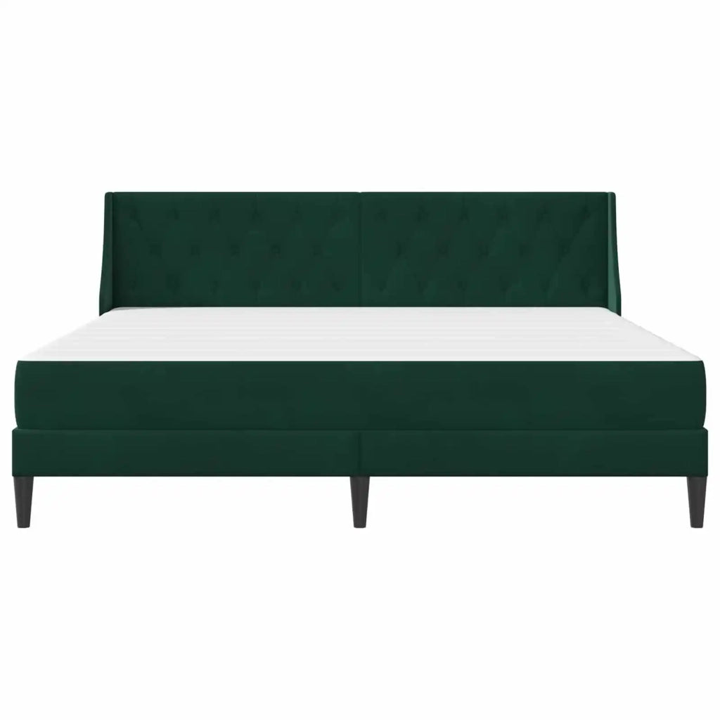 Struttura letto con materasso Verde Scuro 200 x 200 cm Velluto 3414821