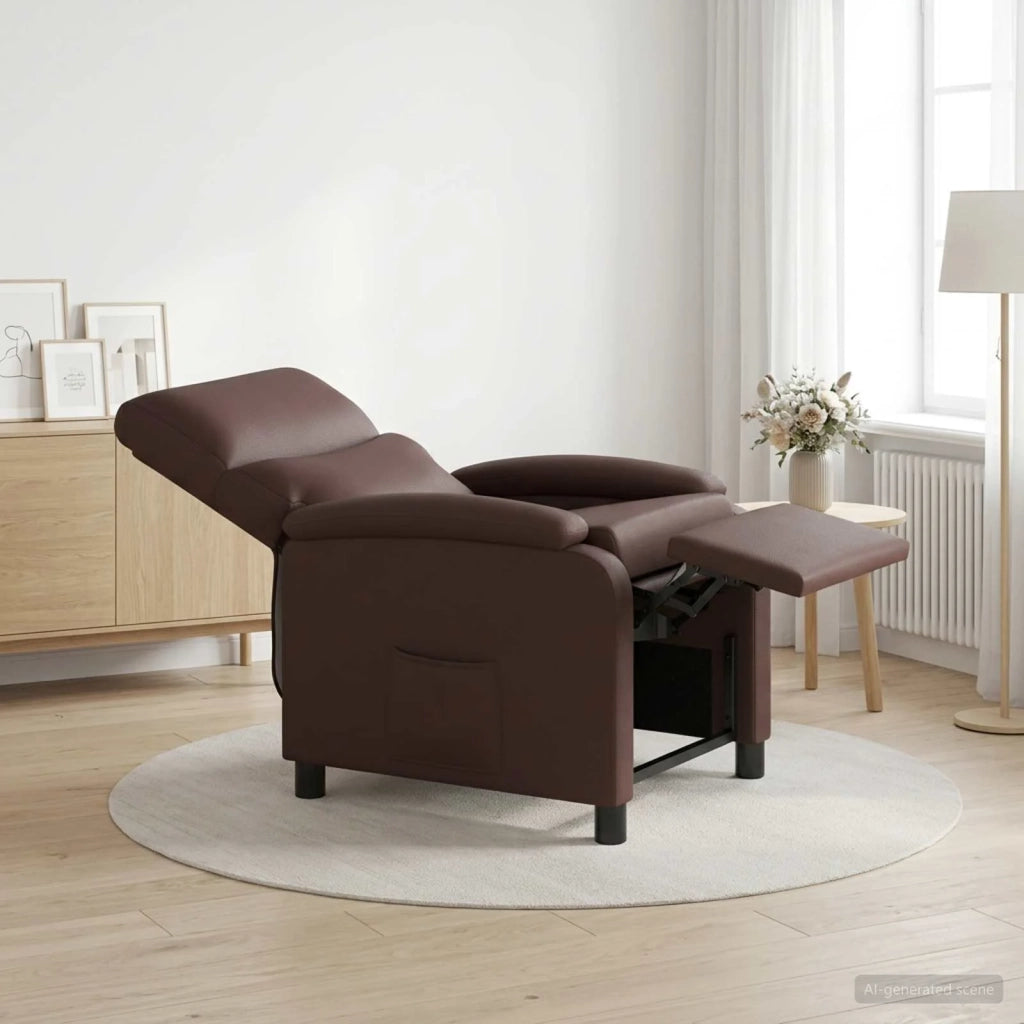 Divano Sedia-Poltrona reclinabile Marrone Similpelle 641209