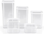 Set di contenitori a chiusura ermetica, da 10 pz, contenitore a chiusura ermetica, trasparente, con organizzatore per cucina in silicone compresso, stivabile e a tenuta di aria