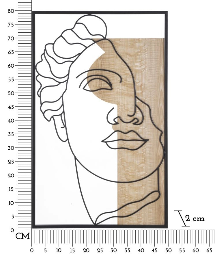 Pannello da Muro David 50x2x80 cm in MDF Multicolor