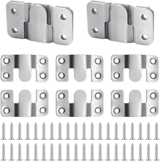 Montanti di fissaggio per mobili in acciaio inossidabile 10 pezzi - Fissaggi per parete - Connector per mobili - Ophangbeugel - Robusto - Supporta fino a 30 kg - Montanti per mobili