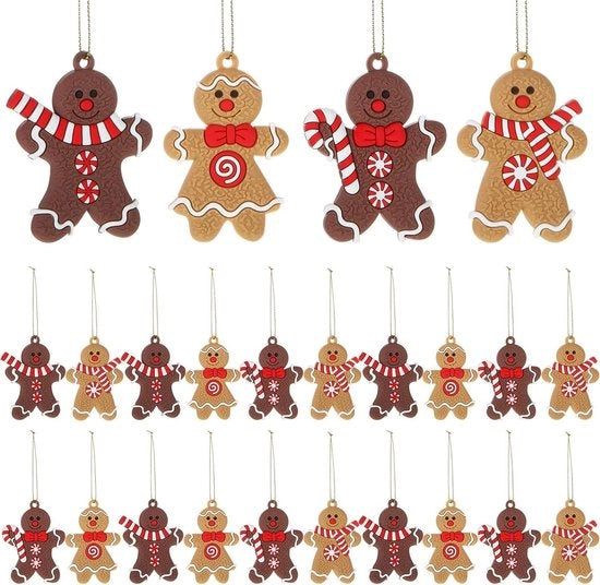 Decorazione per albero di Natale olografica con uomo di peperone - 24 pezzi - 4 stili - Ospitabile