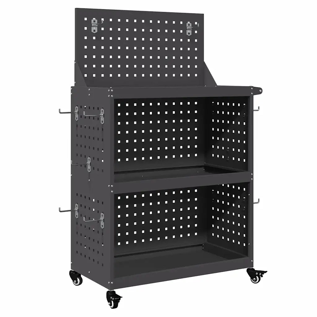 Carrello per Attrezzi con lo scaffale Nero 65 x 35 x 111 cm CFW9667007