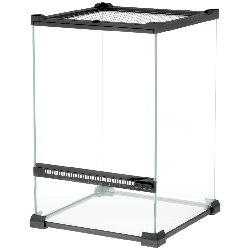 Terrario in vetro per rettili 12L ¨C zephmum ¨C 20x20x30cm nero con coperchio a griglia