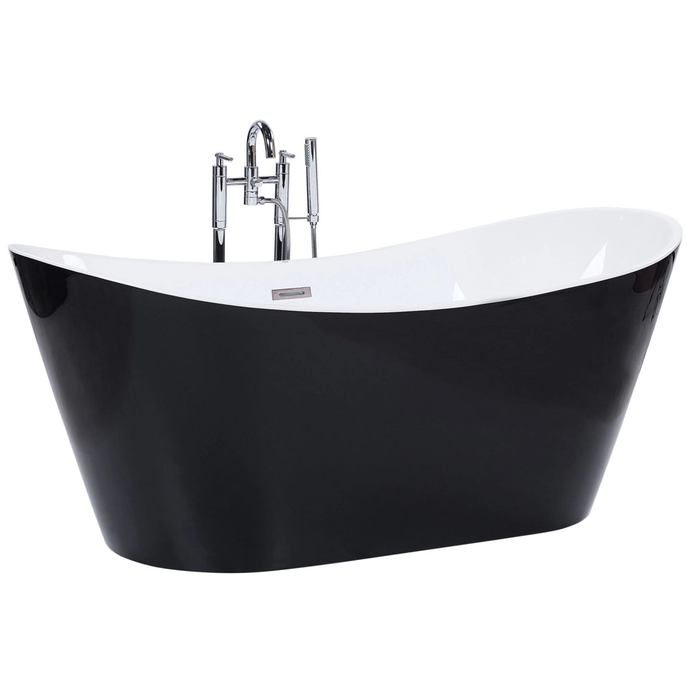 Vasca da bagno nera con argento sanitario acrilico singolo 180 x 78 cm autoportante moderno