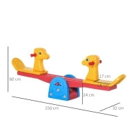 Altalena a Bilico con Maniglie Antiscivolo per Bambini Età 1-4 Anni, Plastica HDPE Atossica, 150x32x60cm, Multicolore