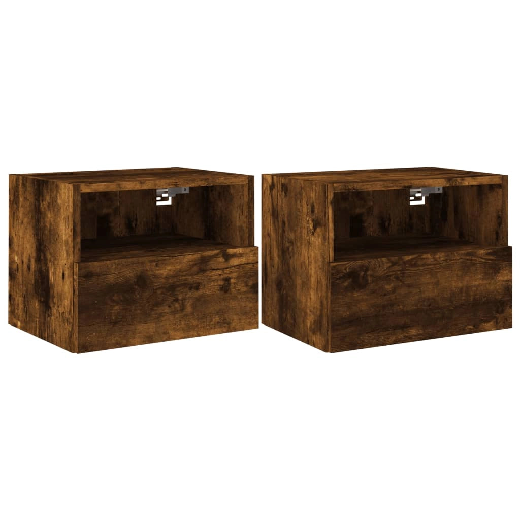 Mobile TV multimediale da parete mensola TV credenza TV per sala da pranzo soggiorno camera da letto 2 pezzi rovere affumicato 40 x 30 x 30 cm legno ingegnerizzato marrone 02_0028981