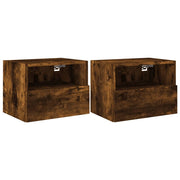 Mobile TV multimediale da parete mensola TV credenza TV per sala da pranzo soggiorno camera da letto 2 pezzi rovere affumicato 40 x 30 x 30 cm legno ingegnerizzato marrone 02_0028981