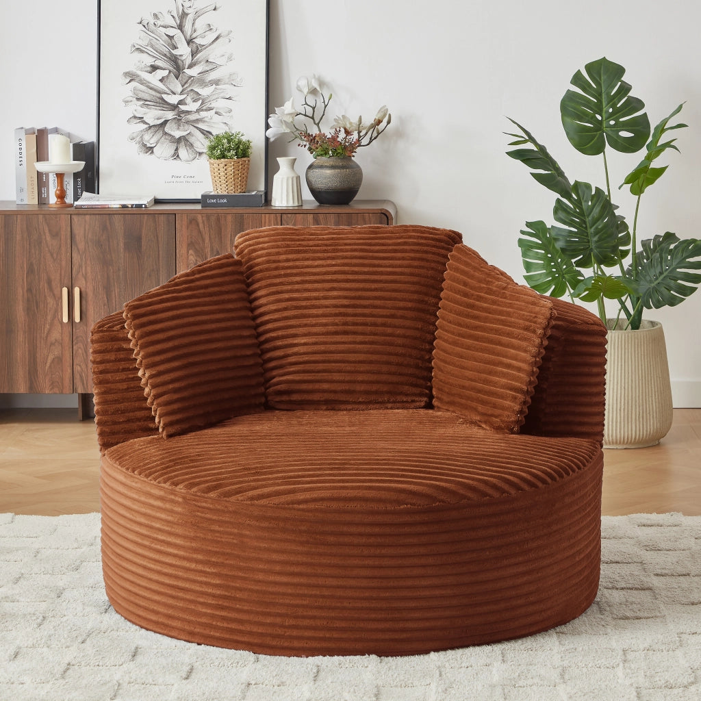 POLTRONA rotonda in velluto a coste 35.0×35.0×123.0 cm arancione