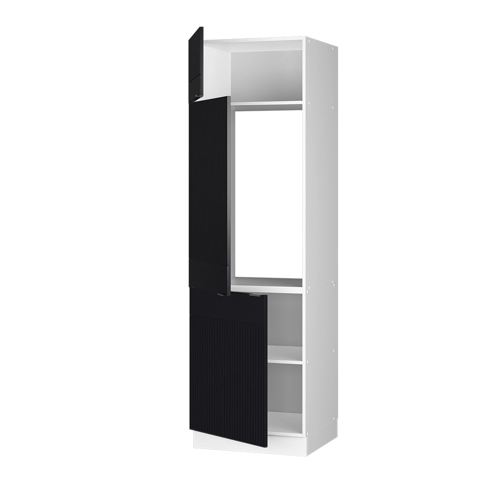 Vicco Armadio frigorifero Nero a righe 60 cm