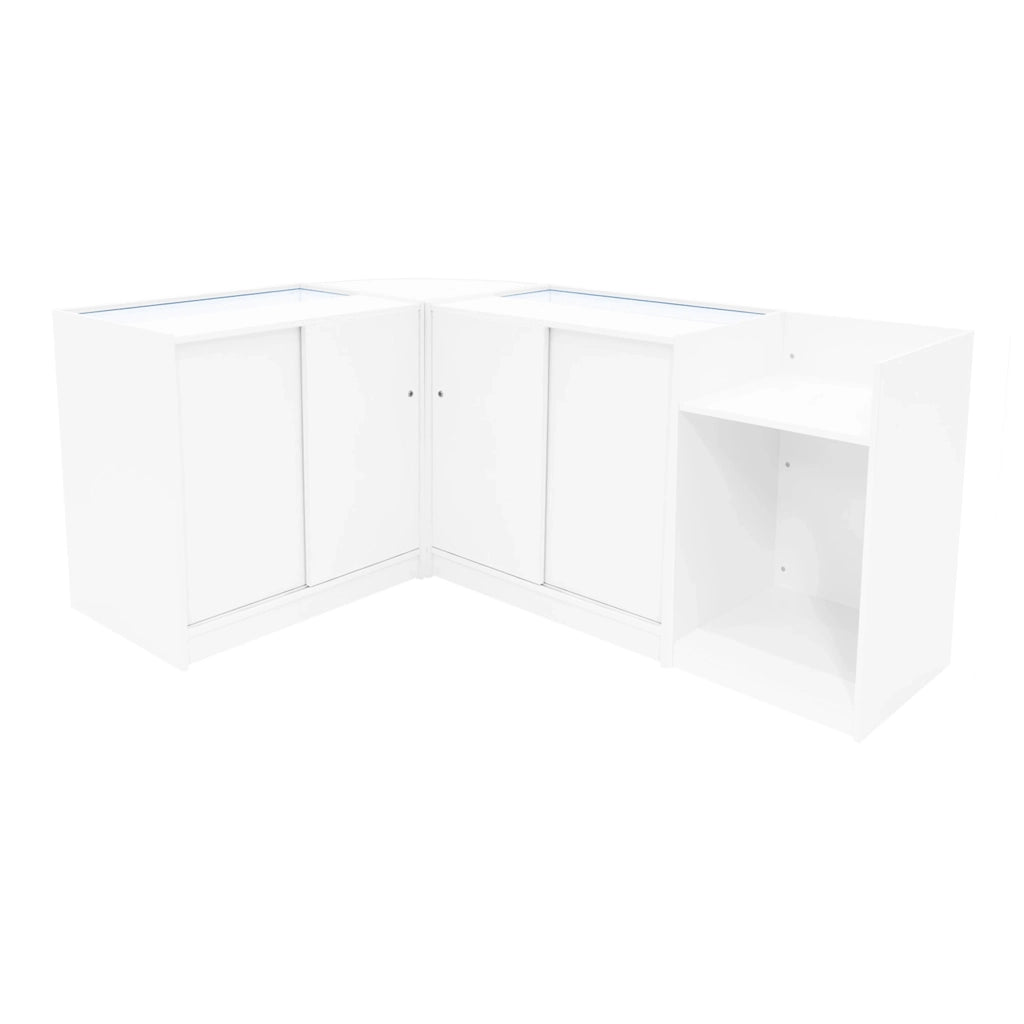 Set Banconi Bianco Europa LED B900 C900 LM60 TB60 con Serrature e Vetrina