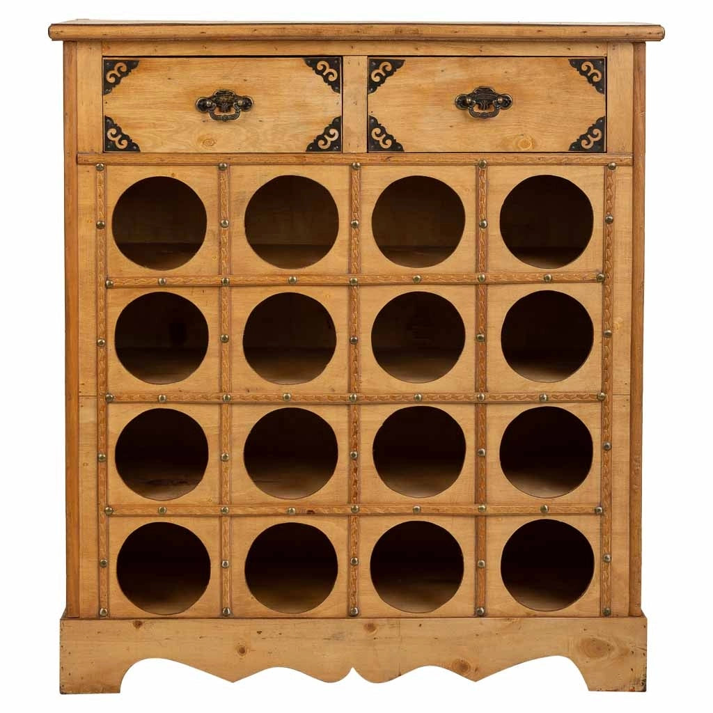 Mobile portabottiglie vino in legno marrone 63x31x69,5h