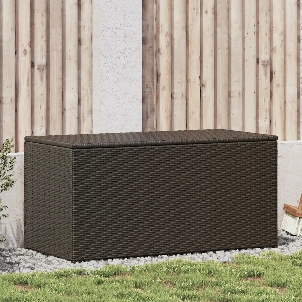 Baule da Giardino in Polyrattan 100x50x50 cm Marrone 46472