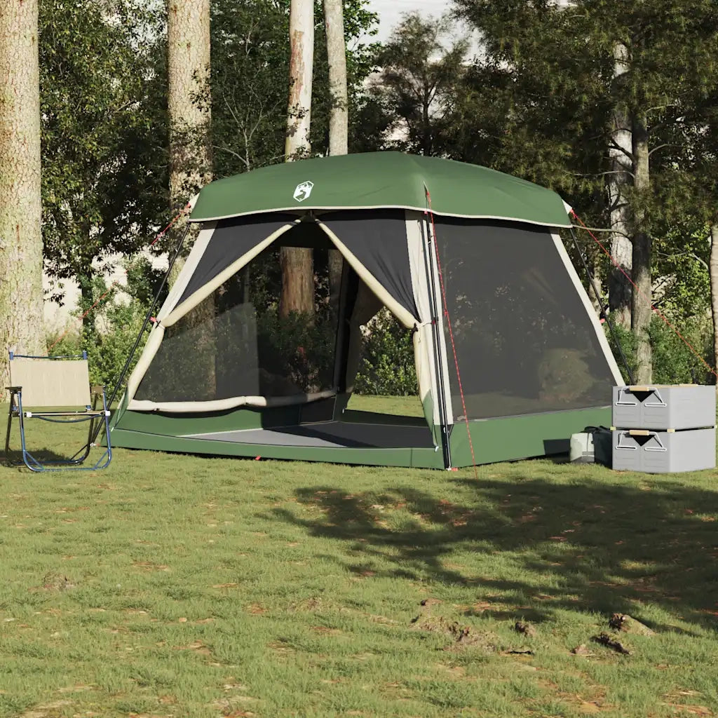 Tenda Familiare Cabina per 6 Persone-Tenda da campeggio Verde Impermeabile 300303