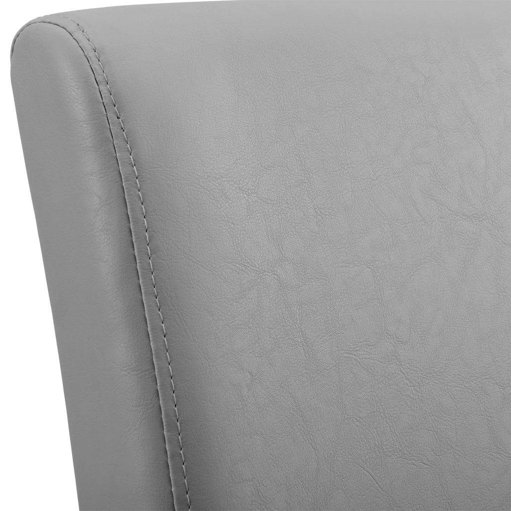 Set Pranzo con Tavolo 140x90 cm e 6 Sedie in Similpelle - Effetto Rovere Antico / Grigio chiaro [en.casa]