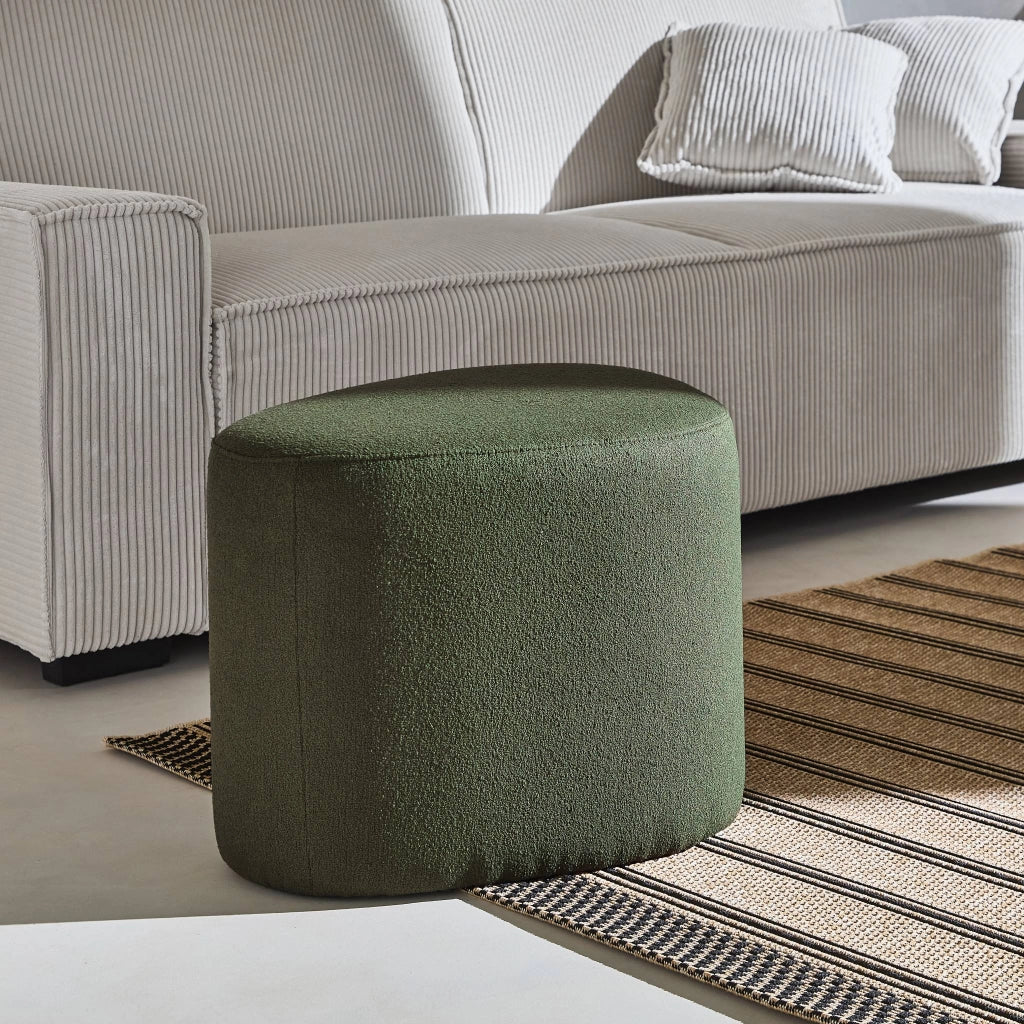 Pouf a forma di ciottolo in tessuto, kaki