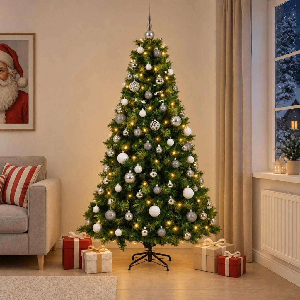 Albero di Natale artificiale con palline 180 cm 300 LED 3467198