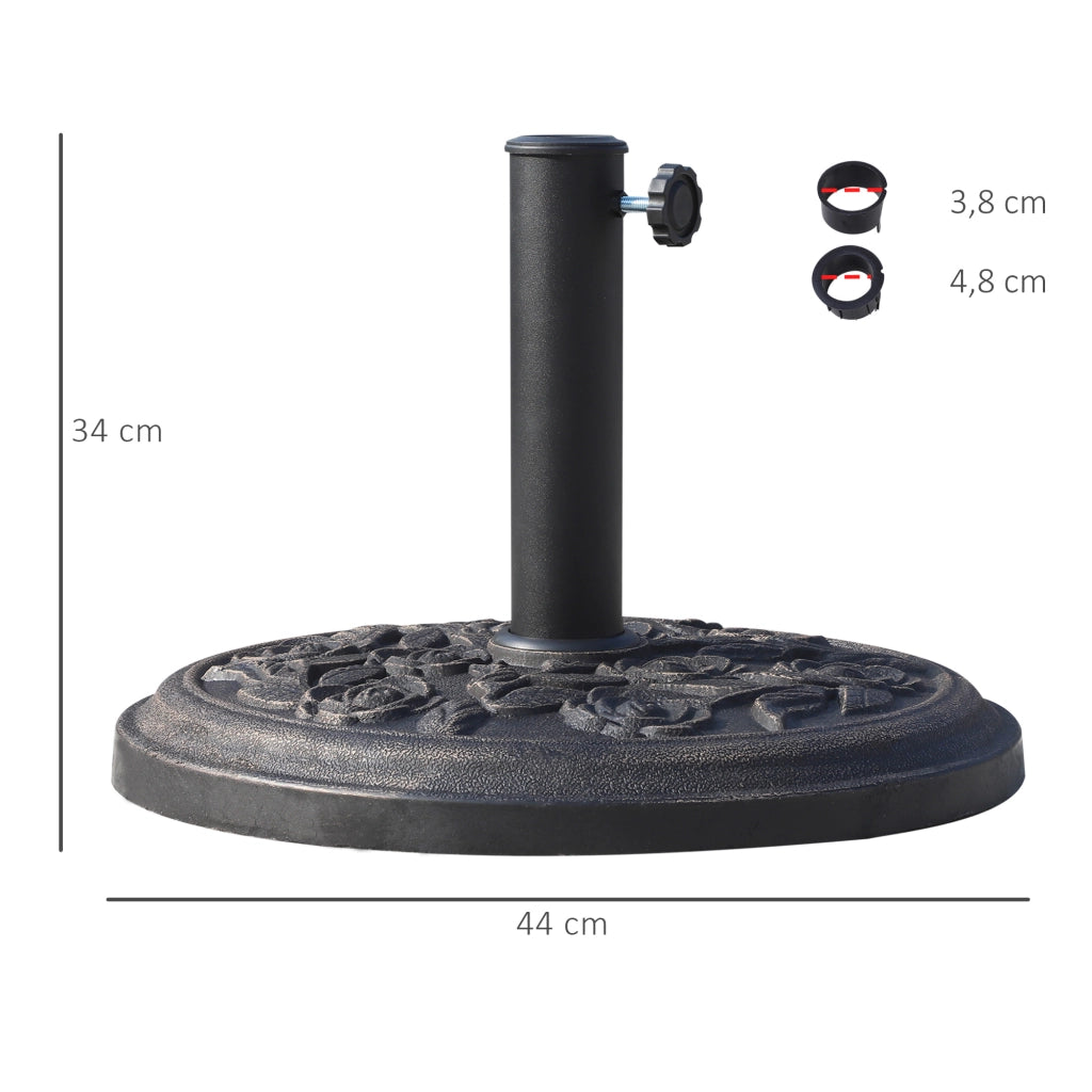 Base per Ombrellone da Giardino ¨C zephmum ¨C Bronce 12 kg ?44x34 cm per 38mm/48mm