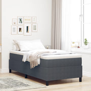 Letto Box Spring con Materasso Grigio Scuro 100 x 200 cm Tessuto di Corduroy