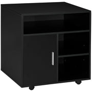 Tavolo Multifunzione per Stampante con Cassetti ¨C Zephmum ¨C Legno Nero 60x50x65.5 cm