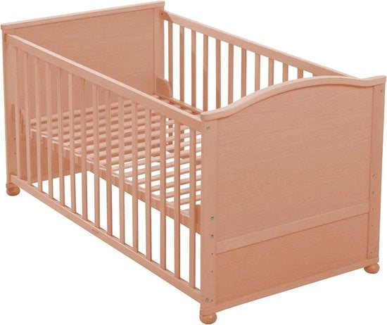 Combinata letto bambino 70x140 cm in legno naturale con regolazione di altezza - Letto da bambino con staffe di scorrimento - Co Sleeper