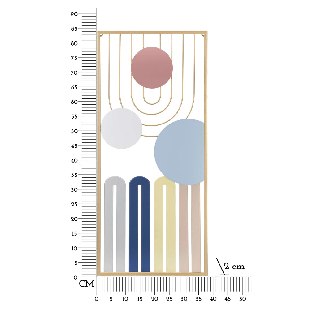 Alfeo, Quadro Figure Geometriche, 37x84h cm Multicolore