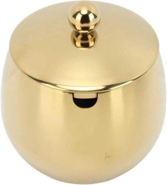Piatto di Zucchero con Coperchio in Oro con Grande Ciotola in Acciaio Inossidabile per Piatto di Zucchero - Piatto di Zucchero per Zucchero e Sale per Caffè e Dolci