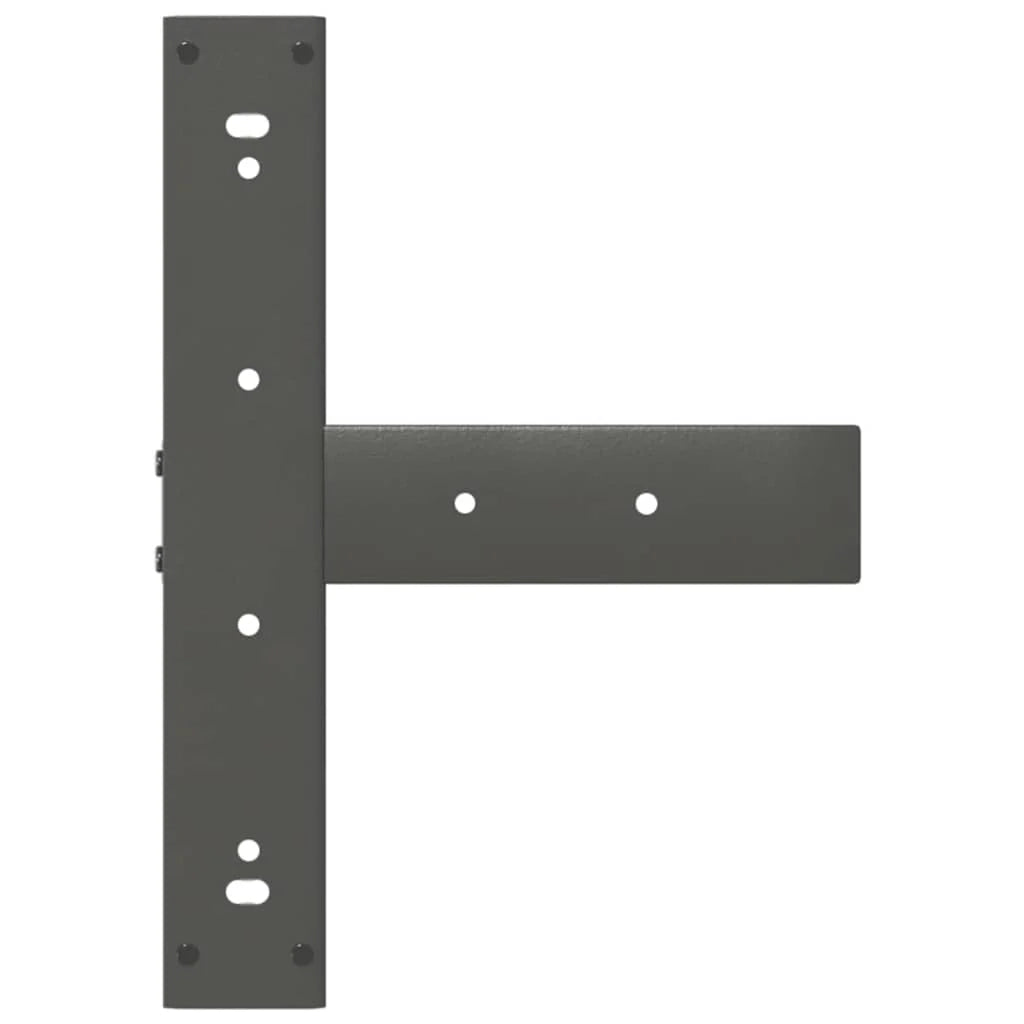 Set di 2 gambe regolabili per tavolo da bar a forma di T 40 x 35 x 110 cm design moderno acciaio antracite 02_0057359