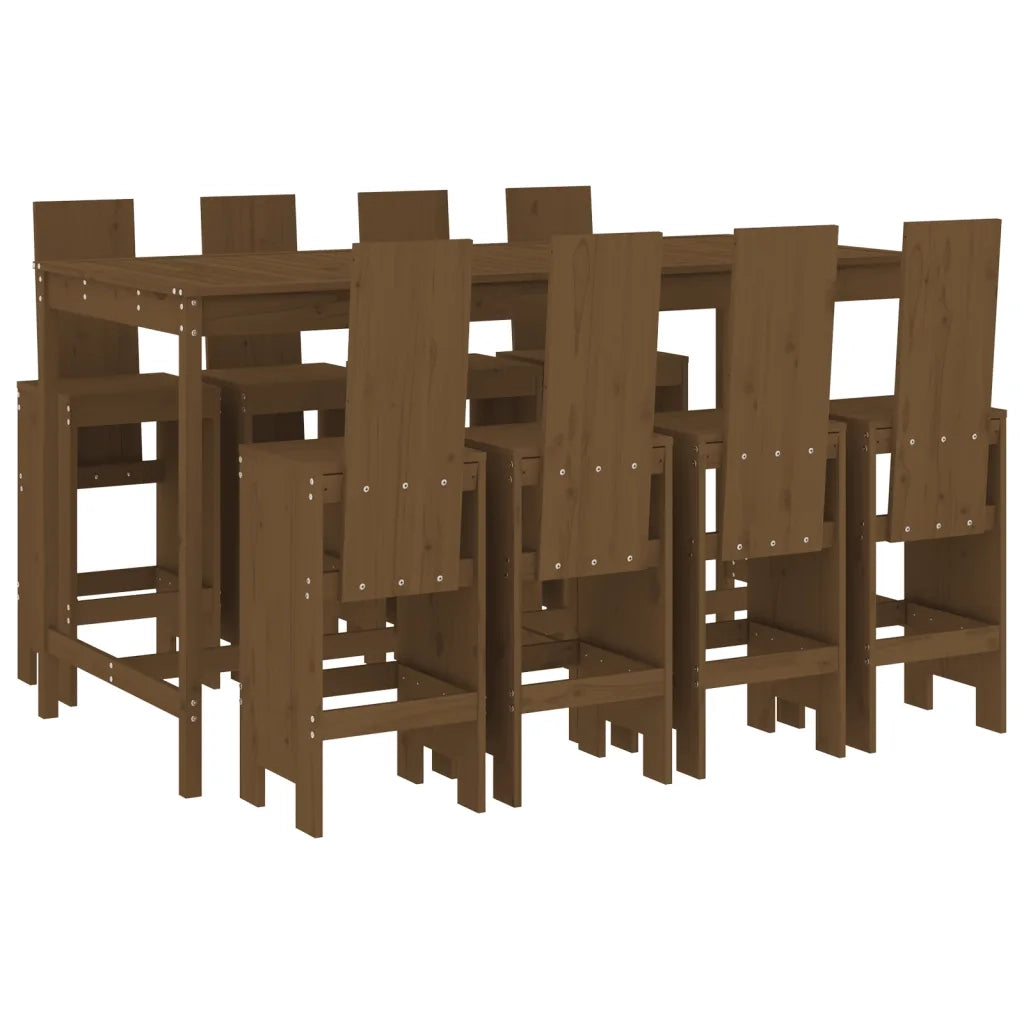 Set Bar da Giardino 9 pz Miele in Legno Massello di Pinocod mxl 83653